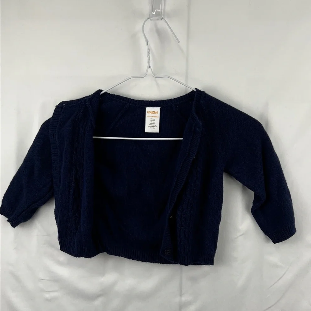 Gymboree - Girl’s Sweater - 18 to 24 Months - Navy - Button Down - Cable Knitt